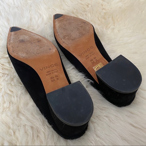 Vince Ralston Suede Pointy Toe Mule Black Size 6 - Picture 4 of 11